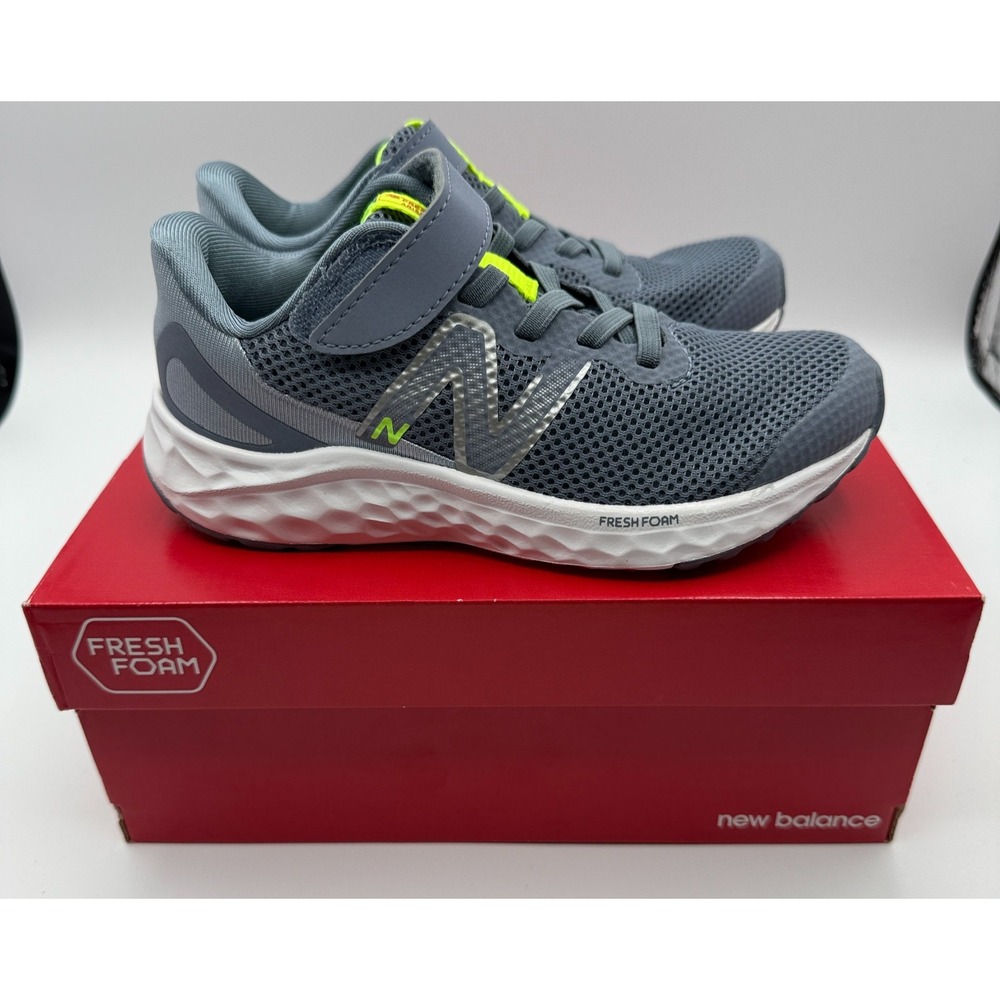 New Balance Fresh Foam Arishi v4 Bungee Lace Shoes Kids 12 M Grey Green PAARIPG4